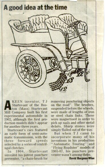 Sturtevant Automobile Patents